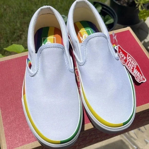 White Vans with Rainbow piping - Picture 12 of 13